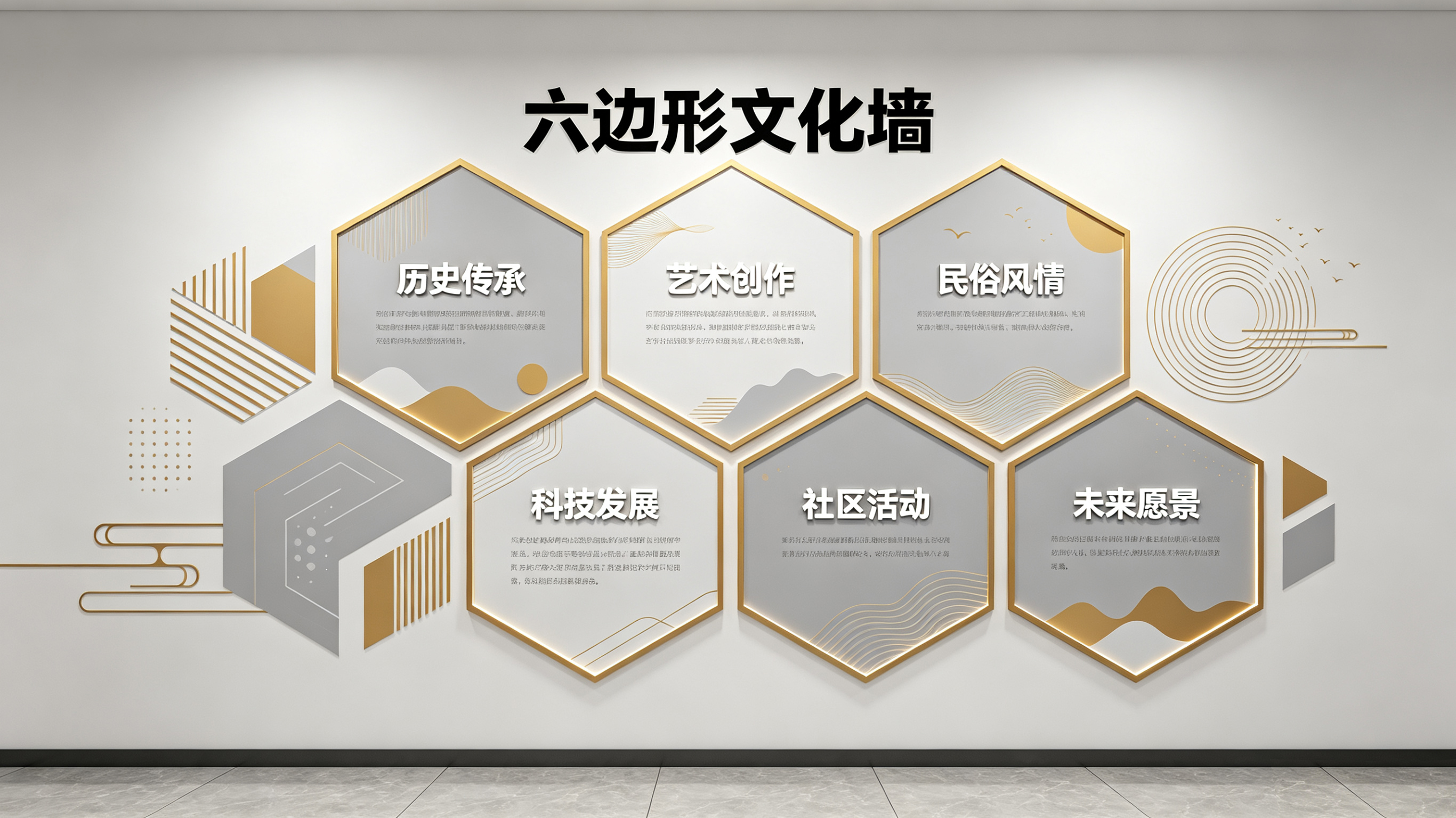 盐亭企业文化墙 | 六边形信息美学